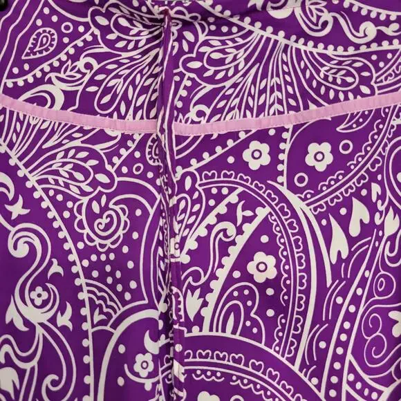 Boho Purple Pasiley Maxi Cover Skirt Womens Small Tiered Flowy Beachwear New - Picture 7 of 13